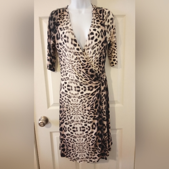 Julienne Dresses & Skirts - Julienne light beige leopard print dress